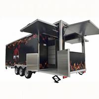 Remorque alimentaire mobile portable avec cuisine complète et auvent imperméable, mini chariot de vente ambulante pour usage personnel