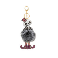 Nouveau porte-clés créatif d'Halloween en fausse fourrure PU, pompon doux, léger, durable et portable avec mousqueton