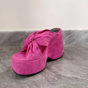 Sandalias de gladiador de verano a la moda para mujer personalizadas de fabricante, <span class=keywords><strong>chanclas</strong></span> gruesas con plataforma de cuña y Punta abierta con tacones altos Sli - Product Image 3