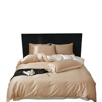 Ensemble de literie de luxe léger en coton pur de haute qualité, couleur unie, écologique, doux et respirant, housse de couette, draps de luxe