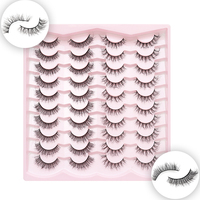 Cils faits main 20 paires 5D en faux vison, cils volumineux, vente en gros, cils naturels pour maquillage, cils russes en bande