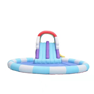 Tobogán de agua inflable <span class=keywords><strong>con</strong></span> <span class=keywords><strong>piscina</strong></span>, <span class=keywords><strong>casa</strong></span> de castillo hinchable de arcoíris grande a la venta/<span class=keywords><strong>alquiler</strong></span>, tobogán de agua flotante inflable - Product Image 3