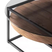 Mesa de Centro de Vidrio para Sala de Estar, Muebles Modernos de Lujo, Simplicidad, Mesa de Té Negra, Minimalismo Italiano, Duradera y Fácil de Limpiar
