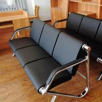 Chaise d'attente moderne de haute qualité, stable et durable, avec cadre en acier laminé à froid de 1,2 mm d'épaisseur, en cuir, pour hôpital, aéroport, réception