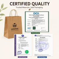 Sac en papier kraft personnalisé HONPAK avec poignée Euro Tote pour l'emballage de produits alimentaires de restaurant