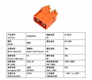 Connecteur AMASS Série XT60I (XT60I-F Femelle & XT60IPW-M Mâle) avec broche de signal anti-étincelle pour systèmes d'alimentation de drones - Product Image 6