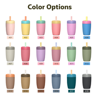 Gobelet isotherme en acier inoxydable ZREGGUR personnalisé de 12 oz pour enfants, avec paille en silicone anti-poussière, sans BPA, pour la maison et l'école