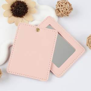 Custom Logo Small Square Rotatable Pu Leather Cover Mini Mirror <b>Compact</b> Gift <b>Makeup</b> Mirror - Product Image 6