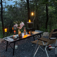 Système IGT pliable, table de camping portable moderne en aluminium léger, réglable en hauteur, robuste, base carrée