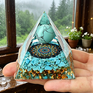 Cristal de guérison de haute qualité, artisanat en cristal, énergie positive, pyramide d'<span class=keywords><strong>orgonite</strong></span> pour la décoration de la maison - Product Image 3