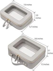 Neceser de cuero de PVC de moda con cremallera, neceser de viaje, estuche, Material de PU blanco - Product Image 2