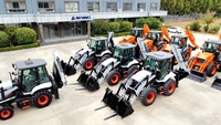 Backhoe Loader Kompak 4X4 AOLITE BL105 dari Pabrik Cina dengan Harga Pabrik, Dilengkapi Hydraulic Breaker untuk Konstruksi