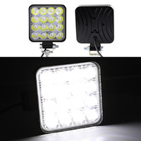 Phares de moto LED projecteurs laser 48W à faisceau haut/bas, lumière de travail tout-terrain 6000 lumens blanc froid, noir usine