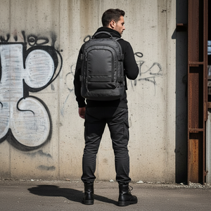 Mochila Táctica de Gran Capacidad, Color Gris, Impermeable, Anti-Robo, con Bolsa de PVC, para Senderismo, Camping y Expediciones - Product Image 2