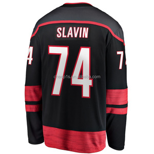 Vente en gros de maillots de hockey sur glace brodés Carolina Hurricane American Canada # 74 Jaccob Slavin # 37 Andrei Svechnikov Uniforme de Hockey - Product Image 4