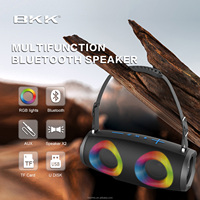Enceinte portable sans fil BKK K213 10W IP65 étanche avec double haut-parleur et éclairage RGB pour le camping