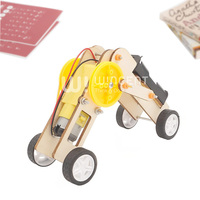 Kit d'expérimentation scientifique STEM DIY : Robot chenillé électrique en bois, jouet mécanique motorisé Montessori pour la marche, vente en gros