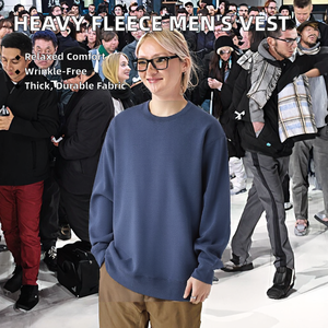 Gilet à capuche polaire uni épais 400G pour homme – Hiver, anti-boulochage, anti-plis, coupe ample (ODM) - Product Image 2