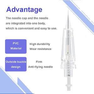 Venta al por mayor aguja semipermanente plástico transparente 1RL 3RL 5RL 5F 7F tatuaje Microblading <span class=keywords><strong>Micro</strong></span> aguja cartucho para proveedor - Product Image 2