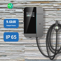 Cargador de Pared para Vehículos Eléctricos de 9.6kW, Trifásico, Tipo 1, Tipo 2, GBT AC, con OCPP, RFID, DLB y Pantalla LCD para Uso Comercial, WrightCharge