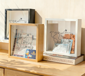 Boîte de rangement pour photos et souvenirs avec <span class=keywords><strong>carte</strong></span> <span class=keywords><strong>du</strong></span> <span class=keywords><strong>monde</strong></span> Shadow Box - Product Image 2