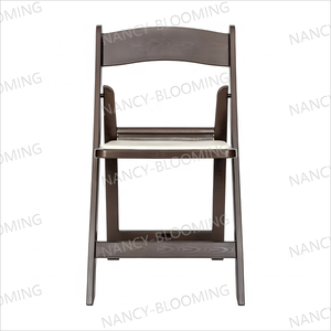 Silla de resina marrón plegable para eventos de jardín con aspecto de madera al aire libre al por mayor de alta calidad - Product Image 3