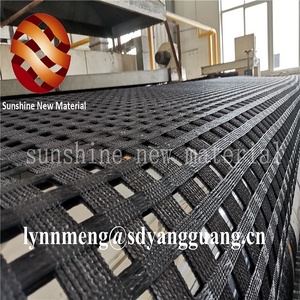 Độ bền kéo cao polyester <span class=keywords><strong>geogrid</strong></span> tăng cường cho tường chắn xây dựng 300/300kn 5 năm bảo hành - Product Image 2