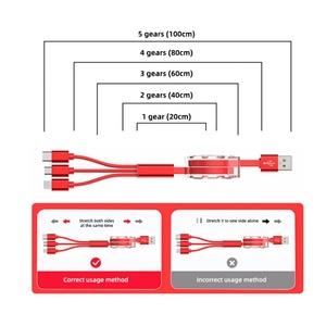 Cable USB Retráctil 3 en 1, Cargador de Carga Rápida de 10 W, Cable de Datos Portátil con Logotipo Personalizado para Dispositivos Móviles - Product Image 3