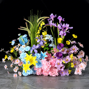 Arreglo Floral Morandi, Guirnalda de Plantas Verdes, Flores Silvestres de Alta Calidad, Color Lila Claro, Centro de Mesa con Flores de Seda - Product Image 3