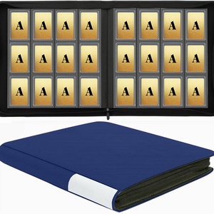 Classeur de cartes à collectionner personnalisé noir à 12 pochettes, album en cuir PU premium pour collection de cartes - Product Image 1