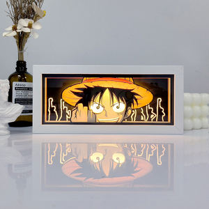 Nueva Lámpara de Papel Tallado en 3D con Marco de Sasuke RGB Mixto, Personaje de Dibujos Animados <span class=keywords><strong>Uzumaki</strong></span> Luffy, Figura de Anime, Caja de Luz LED de Papel, Lámpara Nocturna - Product Image 3