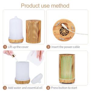 Diffuseur d'arômes ultrasonique 200 ml, humidificateur à lumière LED effet bois pour la maison, le bureau et l'utilisation sur le bureau - Product Image 4