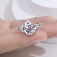 MSR-1940 or 18 carats 3ct E VS1 taille poire laboratoire cultivé diamant émeraude bague de fiançailles personnalisée exposition bijoux pour femme mariage IGI