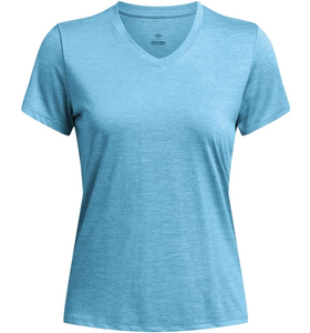 Para <span class=keywords><strong>Under</strong></span> for <span class=keywords><strong>Armour</strong></span> mujer Tech Twist manga corta cuello en V <span class=keywords><strong>Top</strong></span> Casual sólido tejido de punto transpirable para verano de talla grande - Product Image 2