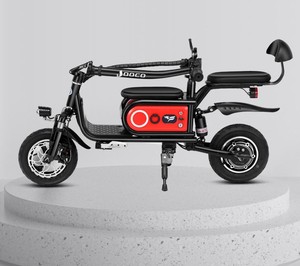 Trottinette électrique pliable rouge et noire pour adultes, 25 km/h, étanche, batterie portable, pour trajets quotidiens - Product Image 3