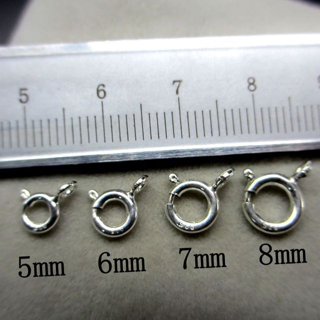 Pure S925 Sterling Silver Jewelry Findings Sterling Silver Spring Ring Clasps