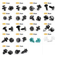 GRC-34 Rivets de fixation à poussoir pour pare-chocs avec 18 tailles les plus courantes, rivets à poussoir pour voitures Benz, BMW, Toyota, Honda, Subaru