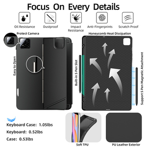 เคสคีย์บอร์ดแบบสัมผัสสำหรับ Xiaomi Pad <span class=keywords><strong>8</strong></span> Pro 11.2 <span class=keywords><strong>นิ้ว</strong></span> <span class=keywords><strong>ราคา</strong></span>โรงงาน แบบแยกส่วน พร้อมไฟแบ็คไลท์ แม่เหล็กยึดติด - Product Image 5