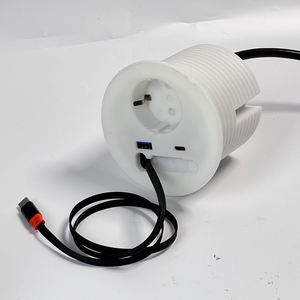 Usine 3 pouces EU Power Round Grommet Socket 1AC Outlet USBA Type-c Canapé <span class=keywords><strong>Table</strong></span> Encastré Câble de charge rétractable Banque d'alimentation - Product Image 6
