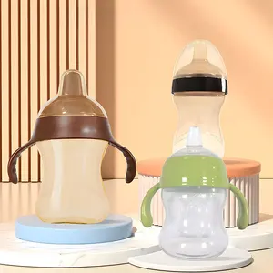 Duckbill Training Water Bottle Duckbill Type Handle Leakproof 250ml Plastic Baby Training Drinking Cup