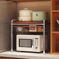 Nouveau support de friteuse à air chaud résistant à la chaleur, étagère de rangement à 2 niveaux pour four à micro-ondes, organisateur de comptoir de cuisine pour cuiseur à riz