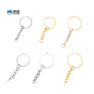 Ewang kim loại tự làm bạc Vàng Vòng chia Keychain tôm hùm Clasp phẳng chia vòng móc chìa khóa với vít mắt - Product Image 2