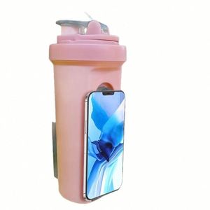 Bouteille de sport minimaliste personnalisable avec logo 2026, 700 ml/950 ml, en PP sans BPA, avec support pour téléphone - Product Image 2