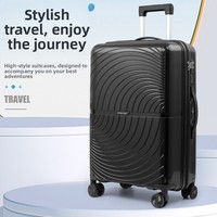 Ensemble de bagages de voyage élégants en PP avec motif ondulé 3D, valise rigide à roulettes, sac de transport ultra-léger et imperméable