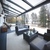 Design moderne, terrasse, jardin, villa, balcon, véranda extérieure personnalisée en alliage d'aluminium, solariums