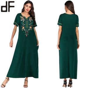 <strong>New</strong> <strong>Abaya</strong> Designs 2023 Fashion Luxury <strong>Abaya</strong> Embroidery Kaftan V Neck Cotton Green Ladies Muslim <strong>New</strong> Long Party Evening Dresses - Product Image 1