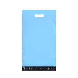 Sac d'expédition bleu biodégradable imprimé sur mesure, résistant aux déchirures, avec poignée, pour l'expédition par courrier et l'emballage postal - Product Image 2