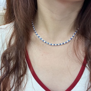 Châu Âu Mỹ cao cấp quần vợt đơn hàng Claw thiết lập 3mm Micro Pave 3mm Zircon hợp thời trang thời trang nuôi cấy <span class=keywords><strong>Ruby</strong></span> Sapphire - Product Image 4