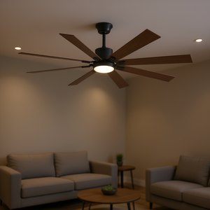 Ventilador de Techo de 72 Pulgadas, Madera de Nogal y Hierro, LED, 8 Aspas de Madera, Control Remoto, Motor DC, 6 Velocidades, Reversible, Silencioso, para Sala de Estar - Product Image 2