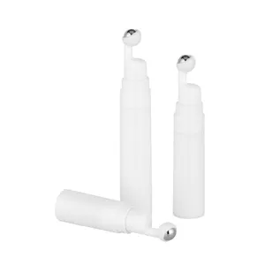 Hot-selling 5ml 10ml 15ml Plastic Eye Cream Airless Pump Lotion Bottle Cosmetic Packaging Stainless Steel Roller On Ball